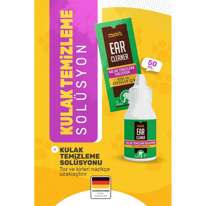 Munich Vet Ear Clean Kedi Kulak Temizleme Solüsyonu 50 ml